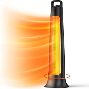 FLOWBREEZE Electric Patio Heater, 1200W, Infrared, 60°Oscillating
