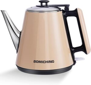BOMICHING Electric Water Kettle, Double Wall Stainless Steel