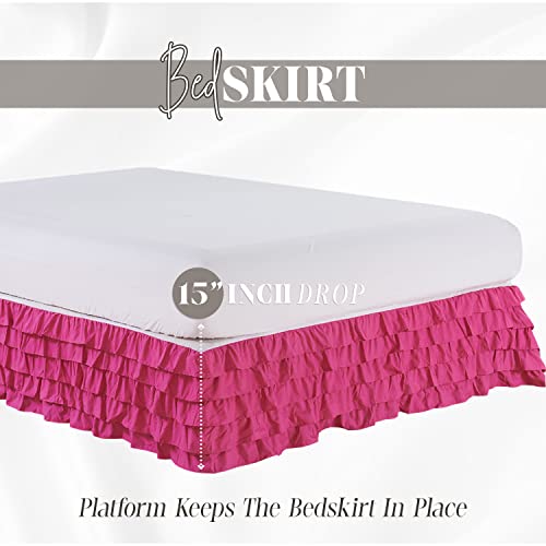 Elegant Comfort Leila Collection Multi-Ruffle Bed Skirt - Image 4