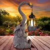 ILLUMINEW Elephant Figurines With Cute Birds Garden Decor