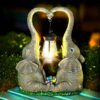 Vereemy Elephant Statues With LED Solar Lights