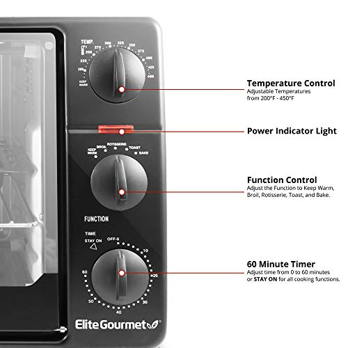 Elite Gourmet Countertop XL Toaster Oven ERO-2008N# - Image 3