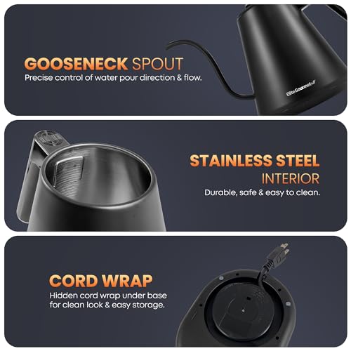 Elite Gourmet EKT3001 1L Digital Stainless Steel Kettle - Image 4