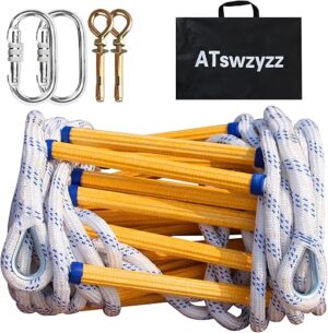 ATswzyzz Emergency Fire Escape Ladder, Flame Resistant