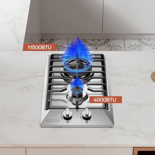 Empava 12" Gas Stove Cooktop With 2 Burners - Image 3
