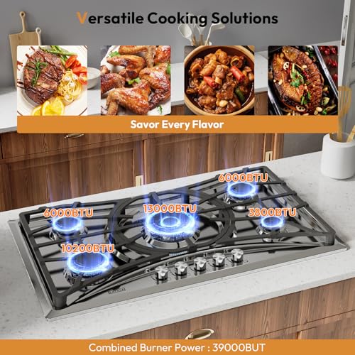 Empava 36 In. Gas Stove Cooktop EMPV-36GC22 - Image 3