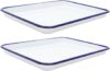 VOSAREA Enamel Baking Pan Blue Rim 26x18cm