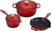 Le Creuset Enameled Cast Iron Cookware Set, Cerise