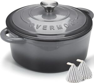Overmont Enameled Cast Iron Dutch Oven – 5.5QT