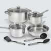 EXCELSTEEL Encapsulated Base Stainless Cookware Set, 10 Pc