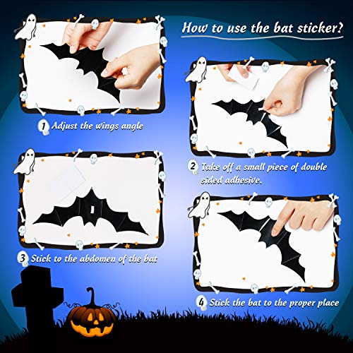 encavy Halloween 3D Bat Wall Decorations 68Pcs - Image 4