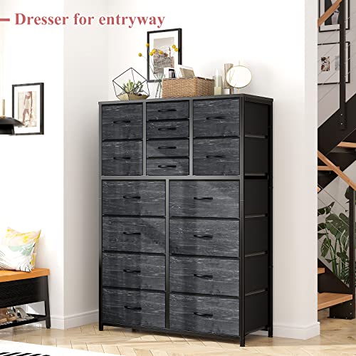 EnHomee Black Tall Dresser With 16 Drawers - Image 4