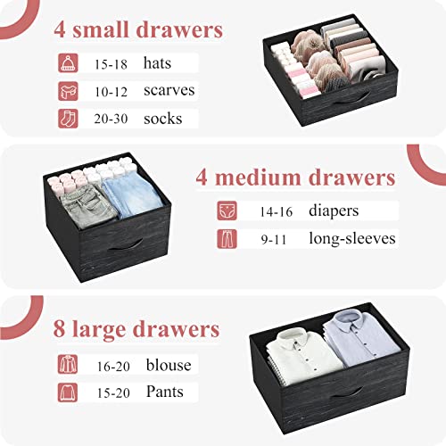 EnHomee Black Tall Dresser With 16 Drawers - Image 5