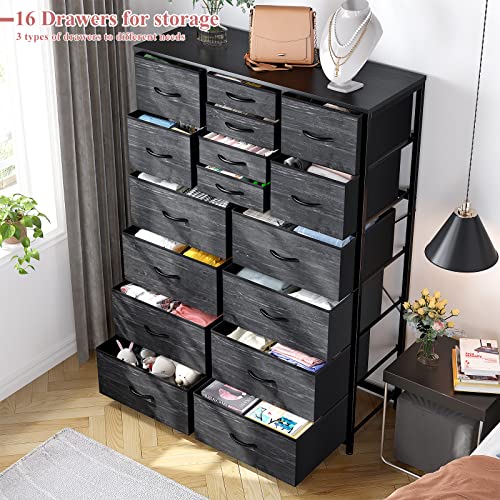 EnHomee Black Tall Dresser With 16 Drawers - Image 2