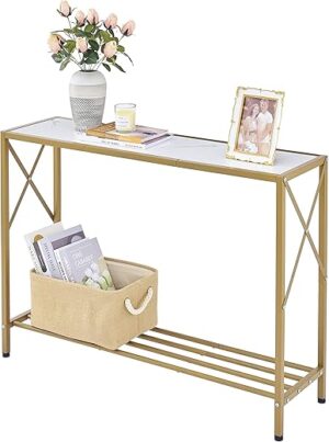 Tajsoon Entryway Console Table With Shelves