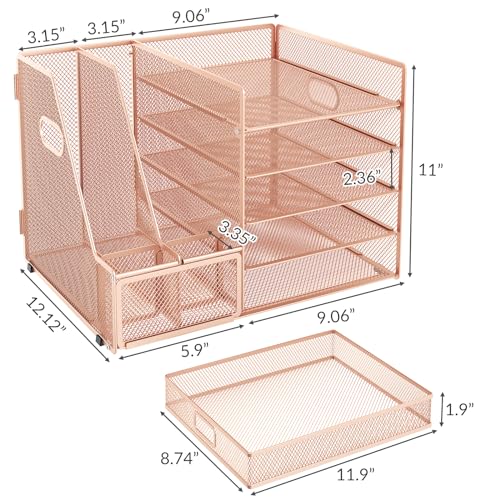 EOOUT Rose Gold Office Supplies Desk Combo - Image 3