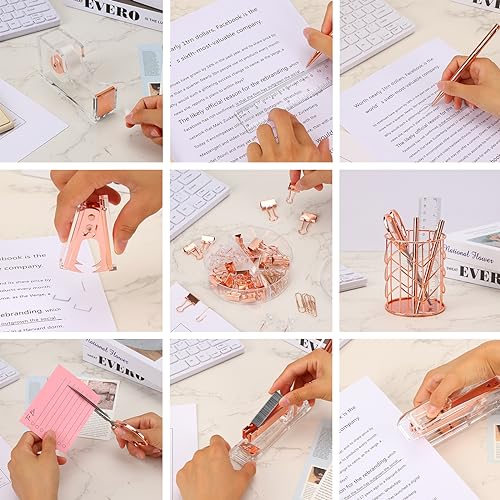 EOOUT Rose Gold Office Supplies Desk Combo - Image 4