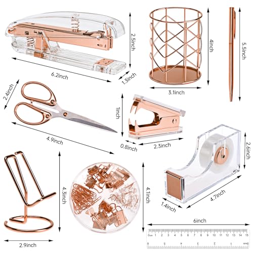 EOOUT Rose Gold Office Supplies Desk Combo - Image 2