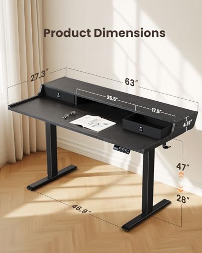 ErGear Electric Standing Desk With Drawers - Image 2
