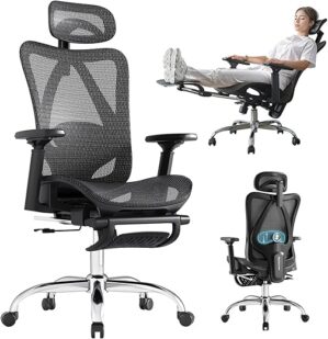 DFLIVE Ergonomic Office Chair With Footrest