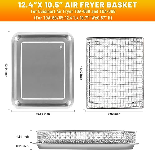 Ericair TOA-060 Stainless Steel Air Fryer Basket - Image 4