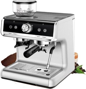 KIMORE Espresso Machine With Grinder – Stainless Steel