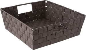 Whitmor Espresso Woven Strap Storage Tote