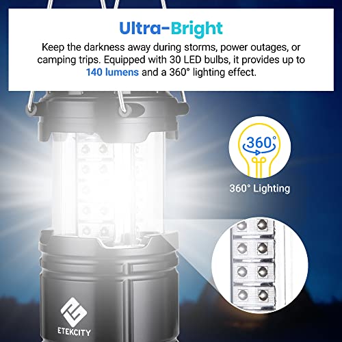 Etekcity Camping Lanterns 4-Pack, 1000LM, 30 LED - Image 3