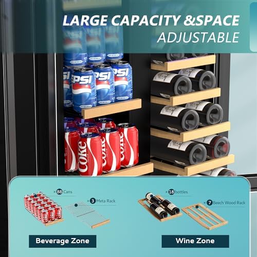 EUHOMY Dual Zone Wine Cooler, Holds 21 Bottles - Image 4