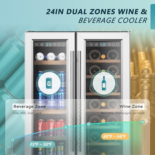 EUHOMY Dual Zone Wine Cooler, Holds 21 Bottles - Image 2