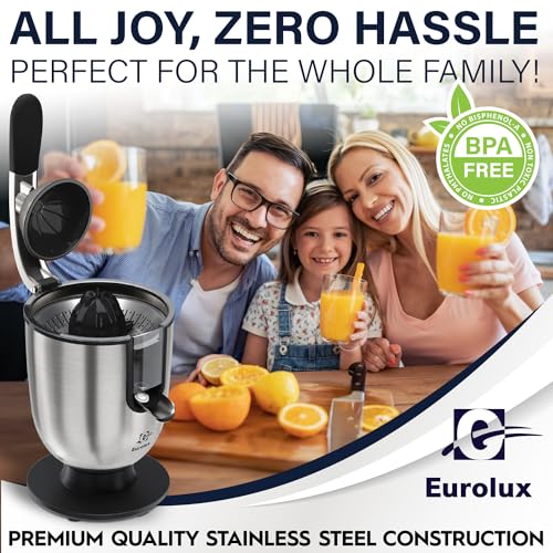 Eurolux Premium Electric Orange Juicer, Stainless Steel - Image 5