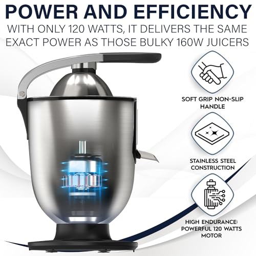 Eurolux Premium Electric Orange Juicer, Stainless Steel - Image 2