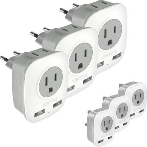 VINTAR European & UK Ireland Plug Adapter