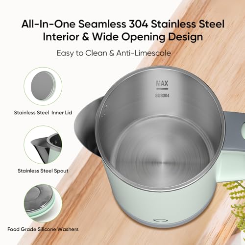 EVATEK Mini Stainless Steel Electric Kettle, 0.8L - Image 4