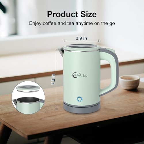 EVATEK Mini Stainless Steel Electric Kettle, 0.8L - Image 2