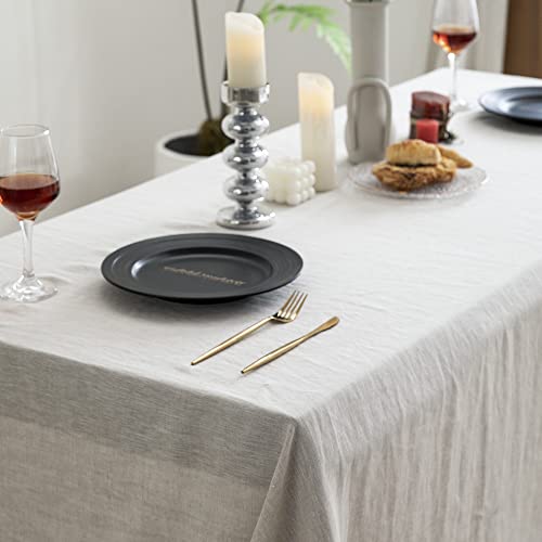 EVERLY Pure Linen Rectangle Tablecloths 60x120 Inches - Image 4