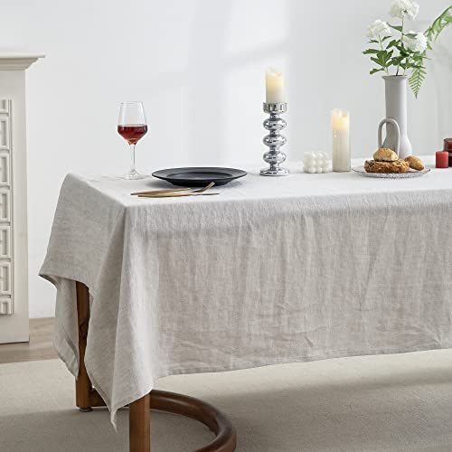 EVERLY Pure Linen Rectangle Tablecloths 60x120 Inches - Image 5
