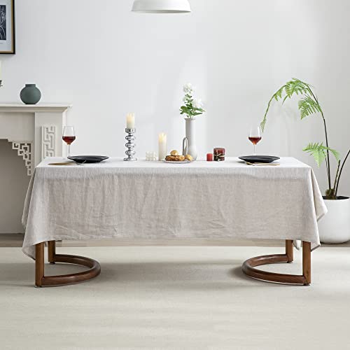EVERLY Pure Linen Rectangle Tablecloths 60x120 Inches - Image 2