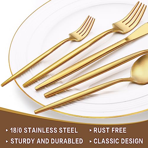 EWFEN Gold Silverware Set, 30-Piece Stainless Steel Cutlery - Image 3