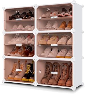 MAGINELS Expandable 6-Tier Plastic Shoe Rack