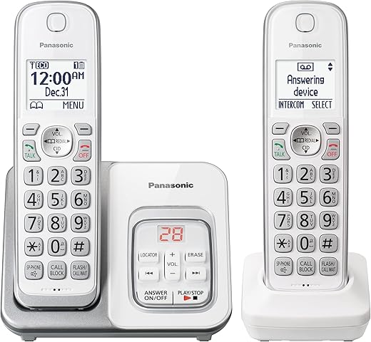 Panasonic Expandable Cordless Phone With Answering Machine KX-TGD632W