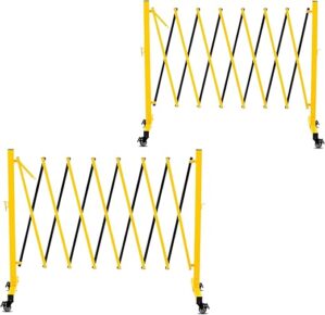 Bstyjqxh Expandable Metal Barricade with Casters (2 Pack)