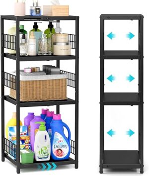 DAOUTIME Expandable Slim Storage Shelf, 4 Tier