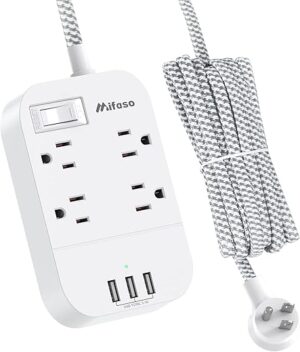 Mifaso Extension Cord Power Strip With USB