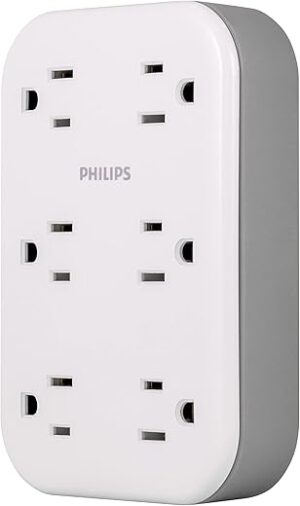 PHILIPS EZFit 6-Outlet Surge Protector, SPP6602W/37