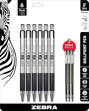 Zebra F-301 Stainless Steel Retractable Pen Combo