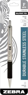 Zebra Pen F-402 Retractable Ballpoint Pen, 0.7mm