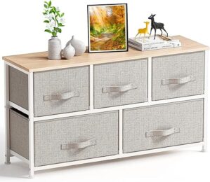 Pipishell Fabric Dresser With 5 Drawers
