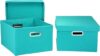 Household Essentials Fabric Storage Boxes With Lids, Aqua