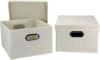 Household Essentials Fabric Storage Boxes With Lids & Handles